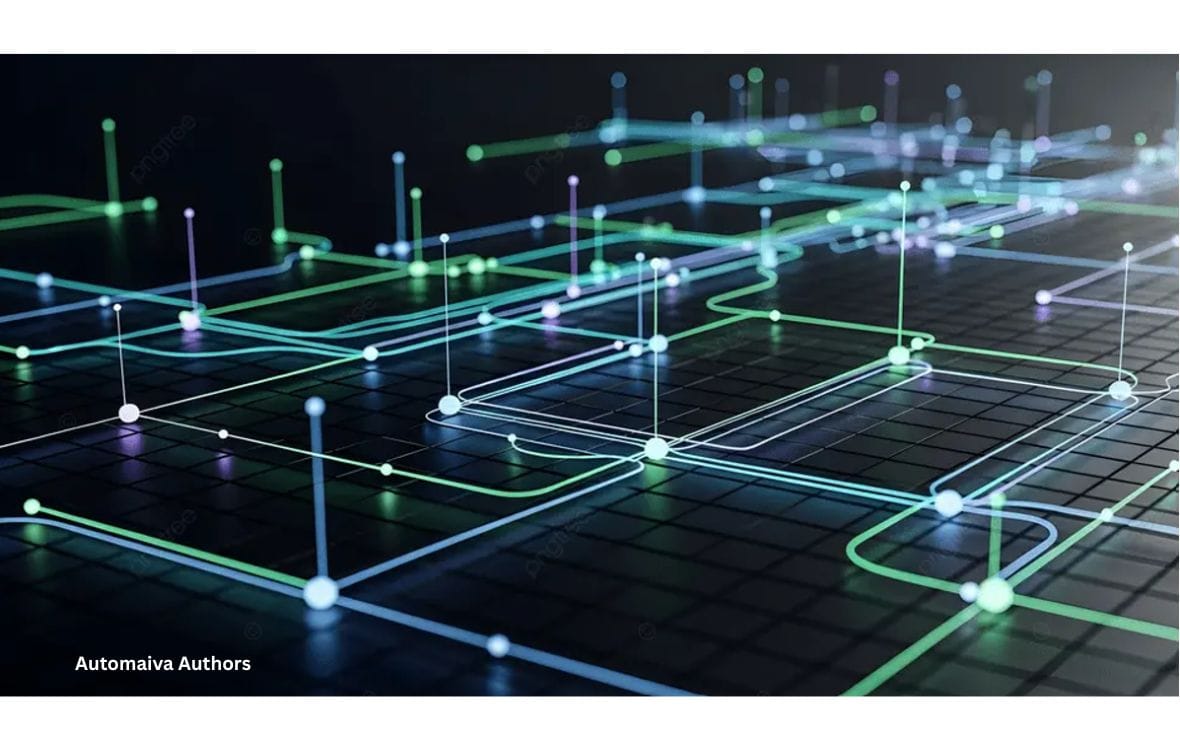 Abstract SaaS automation network with connected workflows and data systems