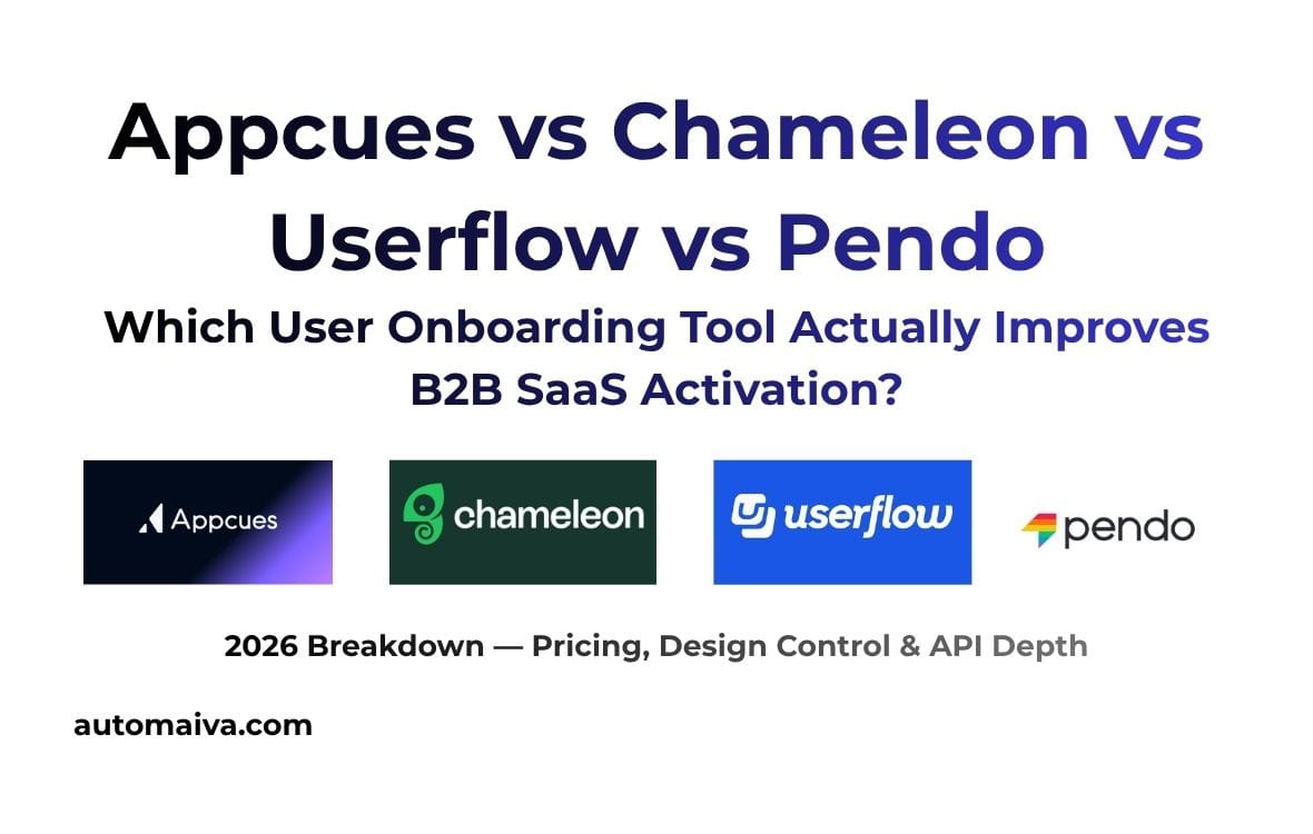 Appcues vs Chameleon vs Userflow vs Pendo user onboarding tools comparison for B2B SaaS teams 2026