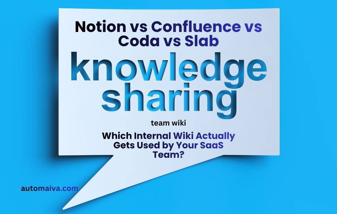 Side by side comparison of Notion Confluence Coda and Slab internal wiki tools for SaaS teams in 2026