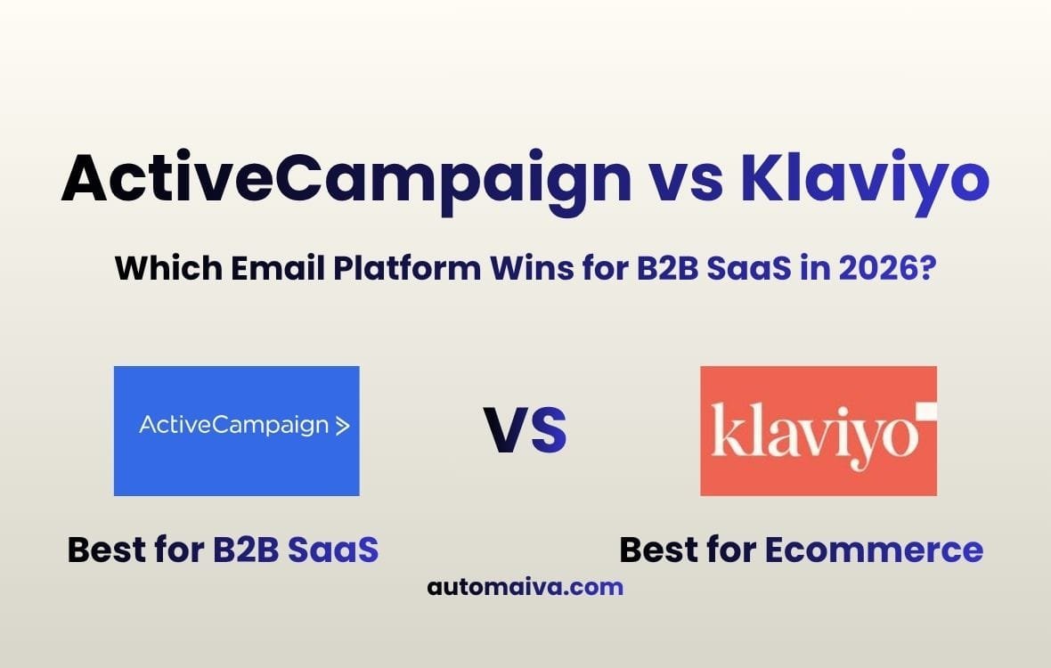 ActiveCampaign vs Klaviyo comparison for B2B SaaS teams 2026