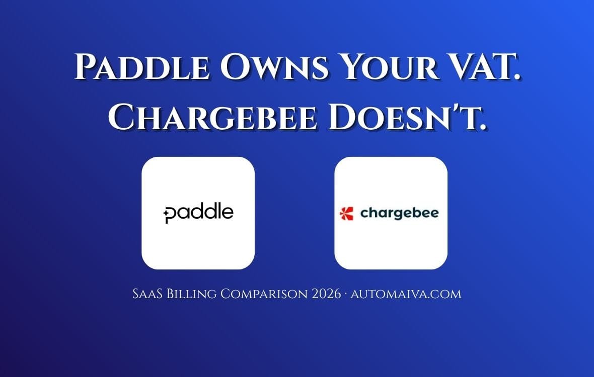 Chargebee vs Paddle 2026 SaaS billing comparison — Merchant of Record vs subscription management real pricing